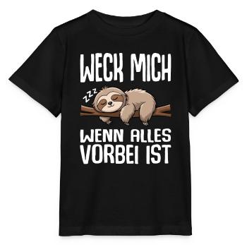 Weck Mich Wenn Alles Vorbei Ist / Langschläfer - Stanley/Stella Kinder T-Shirt MINI CREATOR  - Schwarz - Vorne - Mikhail (115cm)