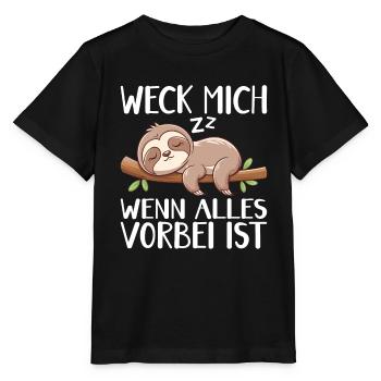 Weck Mich Wenn Alles Vorbei Ist / Langschläfer - Stanley/Stella Kinder T-Shirt MINI CREATOR  - Schwarz - Vorne - Mikhail (115cm)