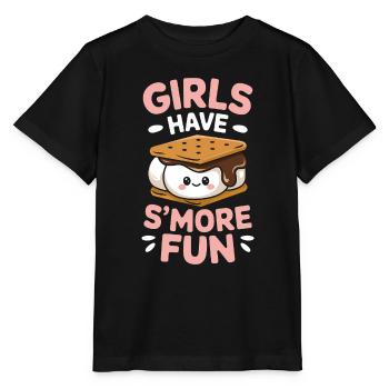 S´More Spruch Marshmallow Camping S´More Geschenk - Stanley/Stella Kinder T-Shirt MINI CREATOR  - Schwarz - Vorne - Mikhail (115cm)