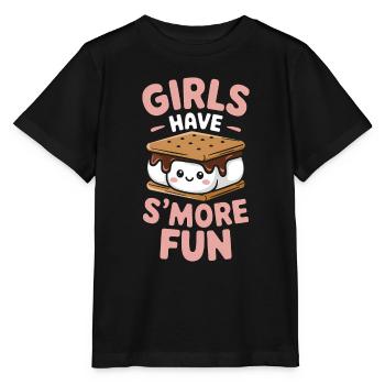 S´More Spruch Marshmallow Camping S´More Geschenk - Stanley/Stella Kinder T-Shirt MINI CREATOR  - Schwarz - Vorne - Mikhail (115cm)