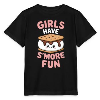 S´More Spruch Marshmallow Camping S´More Geschenk - Stanley/Stella Kinder T-Shirt MINI CREATOR  - Schwarz - Vorne - Mikhail (115cm)
