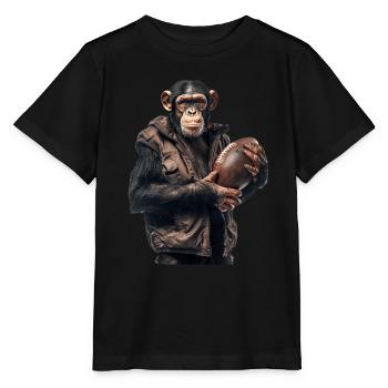 Football de chimpanzé - T-shirt bio MINI CREATOR Stanley/Stella Enfant - noir - Devant - Mikhail (115cm)