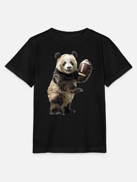 Großer Panda Fußball - Stanley/Stella Kinder T-Shirt MINI CREATOR - Schwarz