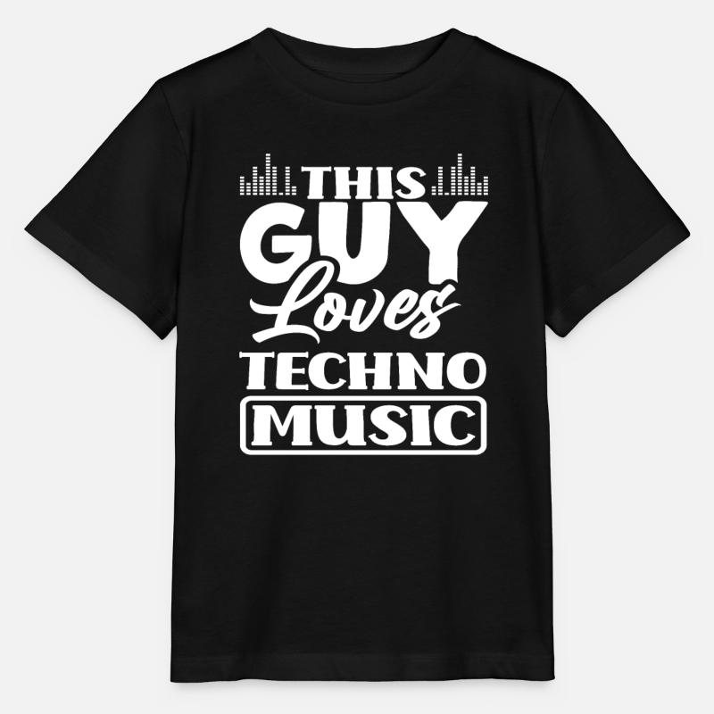 Ce gars adore la musique techno - T-shirt bio MINI CREATOR Stanley/Stella Enfant - noir