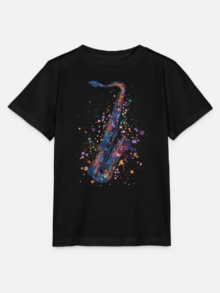 Saxophon - Stanley/Stella Kinder T-Shirt MINI CREATOR  - Schwarz