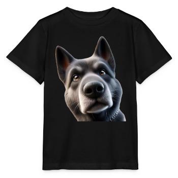 Tête de chien 2 - T-shirt bio MINI CREATOR Stanley/Stella Enfant - noir - Devant - Mikhail (115cm)