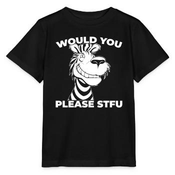 Zebra Stfu Would You Please Shut Up - Stanley/Stella MINI CREATOR Kids’ T-Shirt - black - Front - Mikhail (115cm)