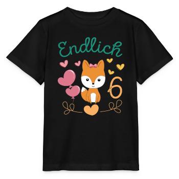 Enfin 6 ans fille anniversaire chemise renard - T-shirt bio MINI CREATOR Stanley/Stella Enfant - noir - Devant - Mikhail (115cm)