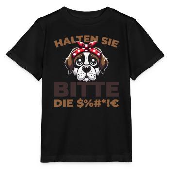 Bernhardiner Halten Sie Bitte Die Fresse - Stanley/Stella Kinder T-Shirt MINI CREATOR  - Schwarz - Vorne - Mikhail (115cm)