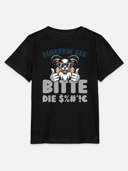 Papillon Halten Sie Bitte Die Fresse - Stanley/Stella Kinder T-Shirt MINI CREATOR  - Schwarz