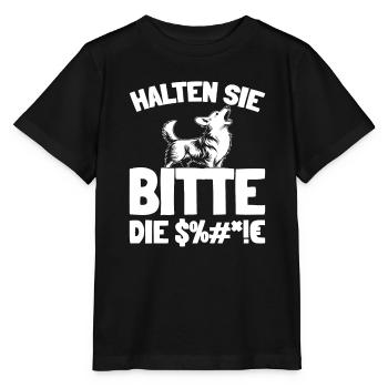 Corgi Halten Sie Bitte Die Fresse - Stanley/Stella Kinder T-Shirt MINI CREATOR  - Schwarz - Vorne - Mikhail (115cm)