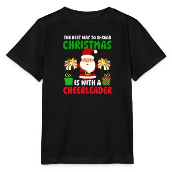 Weihnachts-Cheerleader Am besten mit einem Cheerleader - Stanley/Stella Kinder T-Shirt MINI CREATOR  - Schwarz - Vorne - Mikhail (115cm)