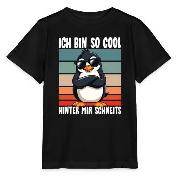 I'm So Cool Behind Me Snowy Penguin - Stanley/Stella MINI CREATOR Kids’ T-Shirt - black - Front - Mikhail (115cm)