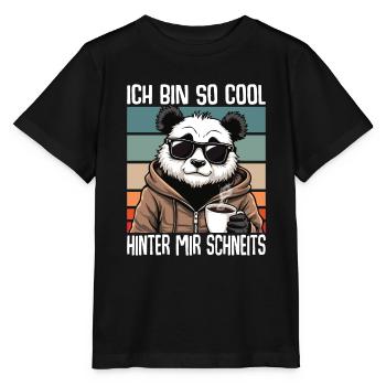 I'm So Cool Behind Me Snowy Panda - Stanley/Stella MINI CREATOR Kids’ T-Shirt - black - Front - Mikhail (115cm)
