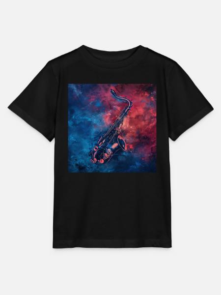Saxophon - Stanley/Stella Kinder T-Shirt MINI CREATOR - Schwarz