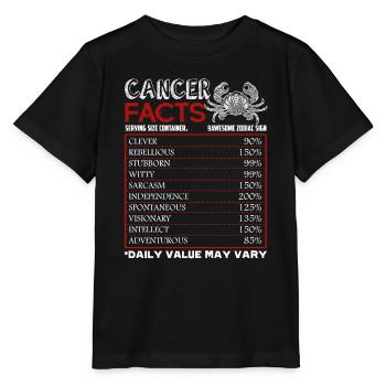 Cancer Facts Funny Horoscope - Stanley/Stella MINI CREATOR Kids’ T-Shirt - black - Front - Mikhail (115cm)