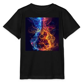 Ukulélé - T-shirt bio MINI CREATOR Stanley/Stella Enfant - noir - Devant - Mikhail (115cm)