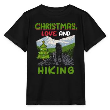 Frohes Fest Weihnachten, Liebe & Wandern - Stanley/Stella Kinder T-Shirt MINI CREATOR  - Schwarz - Vorne - Mikhail (115cm)