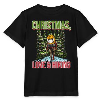 Frohes Fest Weihnachten, Liebe & Wandern - Stanley/Stella Kinder T-Shirt MINI CREATOR  - Schwarz - Vorne - Mikhail (115cm)