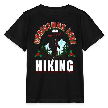 Frohes Fest Weihnachten, Liebe & Wandern - Stanley/Stella Kinder T-Shirt MINI CREATOR  - Schwarz - Vorne - Mikhail (115cm)