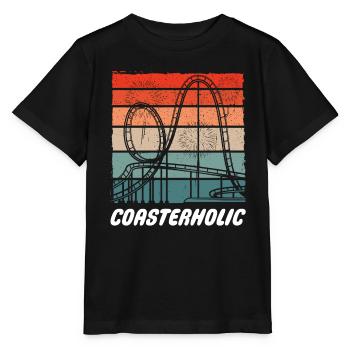 Roller coaster amusement park funfair amusement park - Stanley/Stella MINI CREATOR Kids’ T-Shirt - black - Front - Mikhail (115cm)
