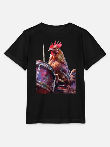 Hahn Trommeln - Stanley/Stella Kinder T-Shirt MINI CREATOR - Schwarz