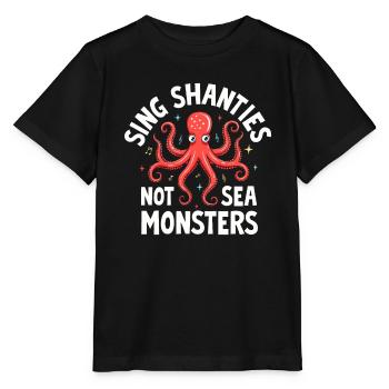 Sailors Sea Shanty Singing Ship Adventures - Stanley/Stella MINI CREATOR Kids’ T-Shirt - black - Front - Mikhail (115cm)