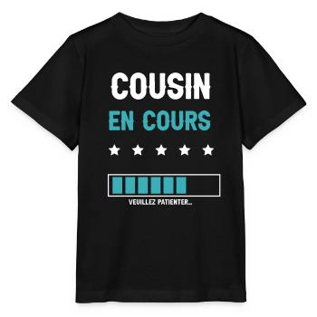 Aktueller Cousin zukünftiger Cousin Mann Geschenk Cousin - Stanley/Stella Kinder T-Shirt MINI CREATOR  - Schwarz - Vorne - Mikhail (115cm)