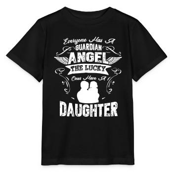 Daughter Guardian Angel - Stanley/Stella MINI CREATOR Kids’ T-Shirt - black - Front - Mikhail (115cm)