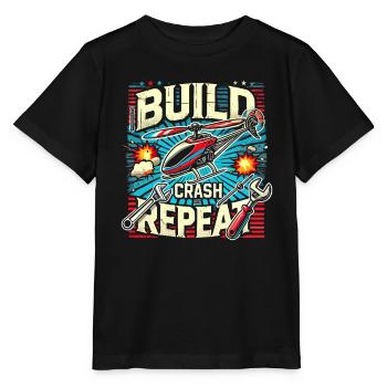 Bau-Crash-Wiederholung - Stanley/Stella Kinder T-Shirt MINI CREATOR  - Schwarz - Vorne - Mikhail (115cm)