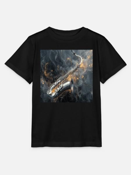 Saxophon - Stanley/Stella Kinder T-Shirt MINI CREATOR - Schwarz