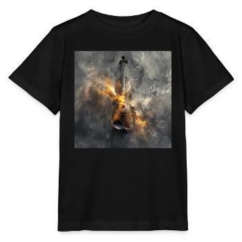 Violine - Stanley/Stella Kinder T-Shirt MINI CREATOR  - Schwarz - Vorne - Mikhail (115cm)