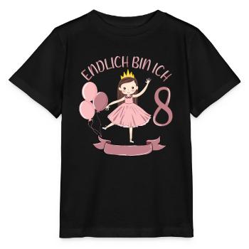 Chemise d’anniversaire princesse enfin 8 ans fille - T-shirt bio MINI CREATOR Stanley/Stella Enfant - noir - Devant - Mikhail (115cm)