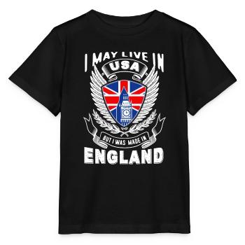 I May Live In USA But I Was Made In England - Stanley/Stella MINI CREATOR Kids’ T-Shirt - black - Front - Mikhail (115cm)
