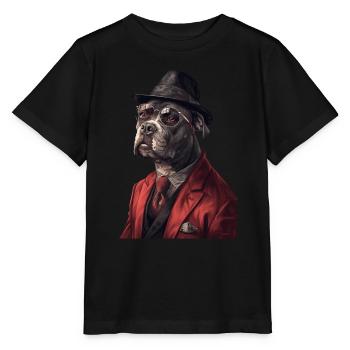 Staffordshire Bullterrier - Stanley/Stella Kinder T-Shirt MINI CREATOR  - Schwarz - Vorne - Mikhail (115cm)