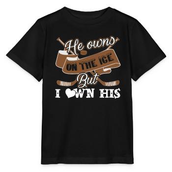 Hockey He Owns On The but I Own His - Stanley/Stella MINI CREATOR Kids’ T-Shirt - black - Front - Mikhail (115cm)