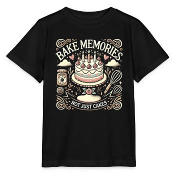 Erinnerungen backen, nicht nur Kuchen - Stanley/Stella Kinder T-Shirt MINI CREATOR  - Schwarz - Vorne - Mikhail (115cm)
