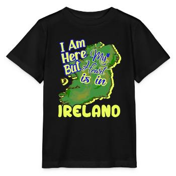 I Am Here But My Heart Is In Ireland - Stanley/Stella MINI CREATOR Kids’ T-Shirt - black - Front - Mikhail (115cm)