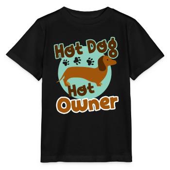 Hot Dachshund Hot Dog Hot Owner - Stanley/Stella MINI CREATOR Kids’ T-Shirt - black - Front - Mikhail (115cm)