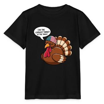 Lustiger Thanksgiving Truthahn - Stanley/Stella Kinder T-Shirt MINI CREATOR  - Schwarz - Vorne - Mikhail (115cm)