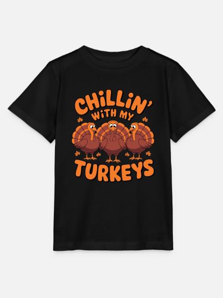 Lustiger Thanksgiving Truthahn - Stanley/Stella Kinder T-Shirt MINI CREATOR - Schwarz