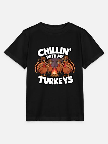 Lustiger Thanksgiving Truthahn - Stanley/Stella Kinder T-Shirt MINI CREATOR - Schwarz