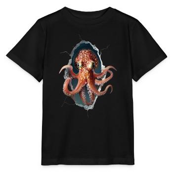 Tintenfisch - Stanley/Stella Kinder T-Shirt MINI CREATOR  - Schwarz - Vorne - Mikhail (115cm)