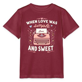 Romantic Nostalgia Vintage Romance Classic Love - Stanley/Stella MINI CREATOR Kids’ T-Shirt - burgundy - Front - Kain (125cm)