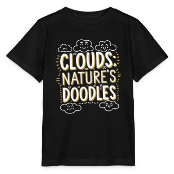 Cloudy view, Relaxing sky, Dreamy - Stanley/Stella MINI CREATOR Kids’ T-Shirt - black - Front - Mikhail (115cm)