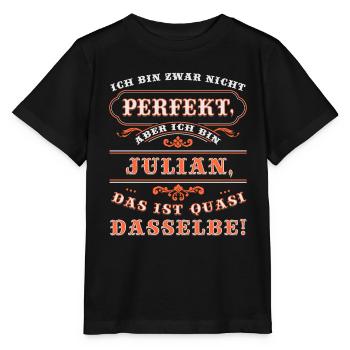 Drôle de JULIAN pour la Journée du Nom avec Nom Nom - T-shirt bio MINI CREATOR Stanley/Stella Enfant - noir - Devant - Mikhail (115cm)
