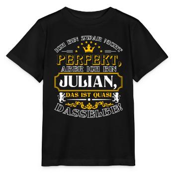 Drôle de JULIAN pour la Journée du Nom avec Nom Nom - T-shirt bio MINI CREATOR Stanley/Stella Enfant - noir - Devant - Mikhail (115cm)