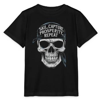 Piratensegel erobern Souveränität Wiederholung - Stanley/Stella Kinder T-Shirt MINI CREATOR  - Schwarz - Vorne - Mikhail (115cm)