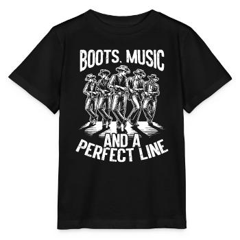 Danse en ligne, Musique country, Cowboy, Danse en ligne - T-shirt bio MINI CREATOR Stanley/Stella Enfant - noir - Devant - Mikhail (115cm)
