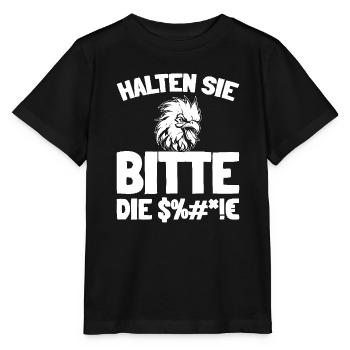 chicken hen please keep your mouth shut - Stanley/Stella MINI CREATOR Kids’ T-Shirt - black - Front - Mikhail (115cm)